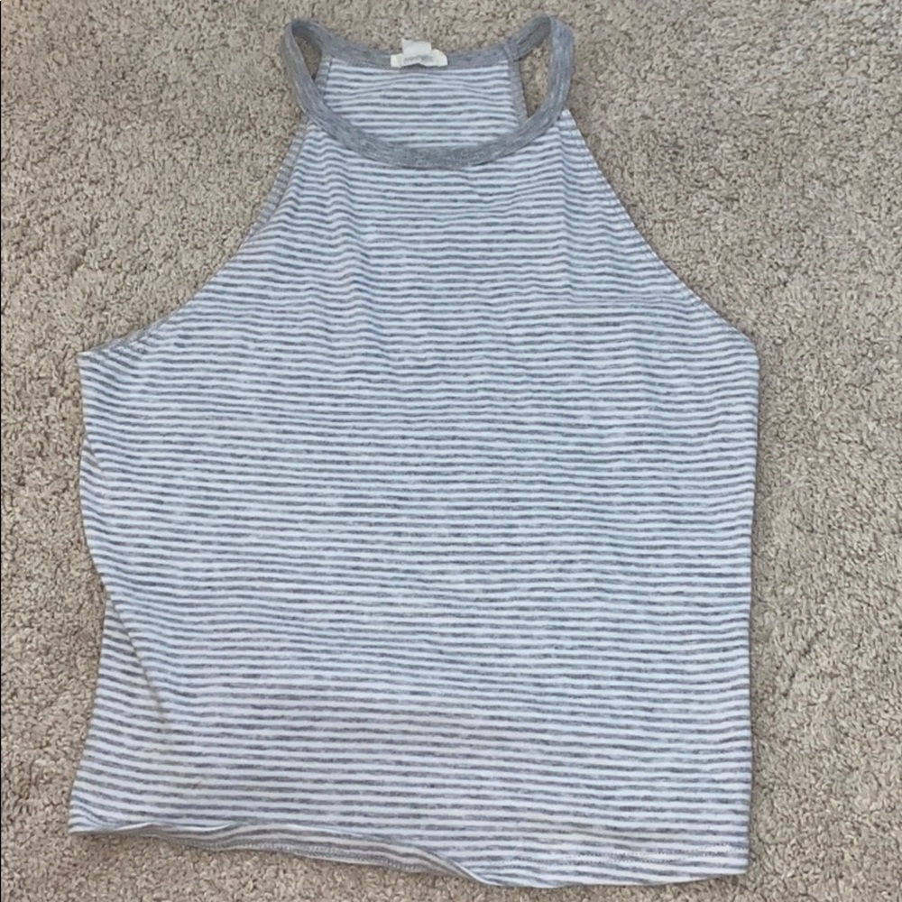 Striped High Neck Tank